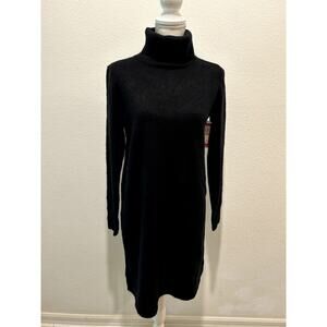 Vince Camuto Women's Dress Black Size Small Turtle Neck Above Knee Long Sleeve